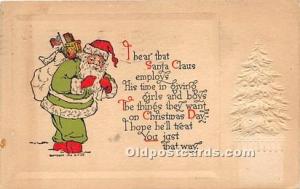 Santa Claus Christmas 1913 very light postal marking on front, light stain le...