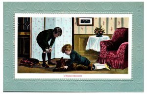 1910s Vanquished! Little Boys Playing with Teddy Bear Wildt & Kray Postcard