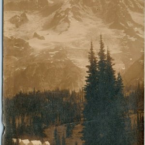 c1910s-20s Beautiful Mountain Settlement House RPPC Real Photo Postcard Tent A42