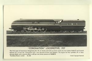 ry434 - LMS Railway Engine no 6220 Coronation - postcard