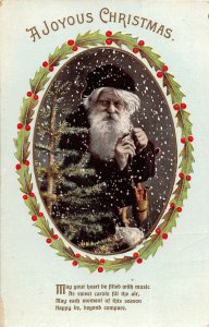 G67/ Santa Claus Christmas Postcard c1910 Snow Cold Tree 2