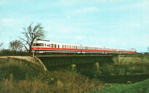 Vintage Postcard Amtrak Turboliner French Built Kickapoo Creek Lincoln Illinois