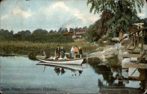 Stow Massachusetts Whitmans Crossing Boat Venture c1900-20s Vintage Postcard