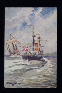 nb0196 - Danish Warship - Iver Hvitfeld - Art - Harry Heusser-Triest - postcard