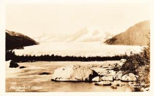 RPPC Mendenhall Glacier, Alaska, Real Photo Postcard Unposted  C28