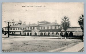 FRESNO CA RAILROAD STATION VINTAGE POSTCARD RAILWAY DEPOT