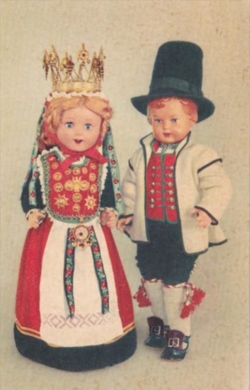 Norway Dolls Wearing Bridal Costumes From Hardanger