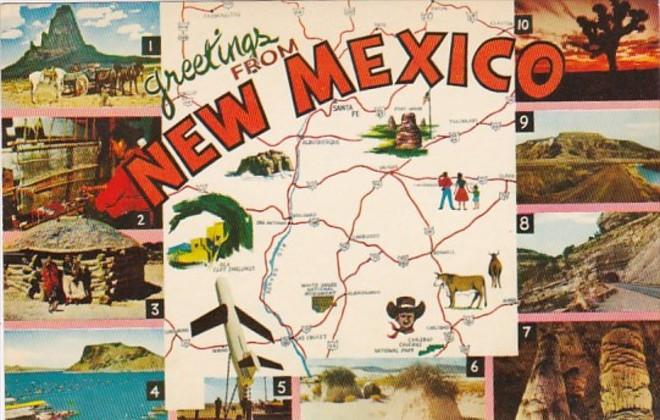 Greetings From New Mexico With Map