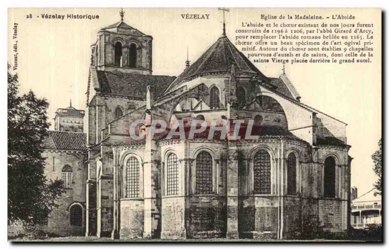 Old Postcard Vezelay Facade of the Church of the Madeleine The Apse