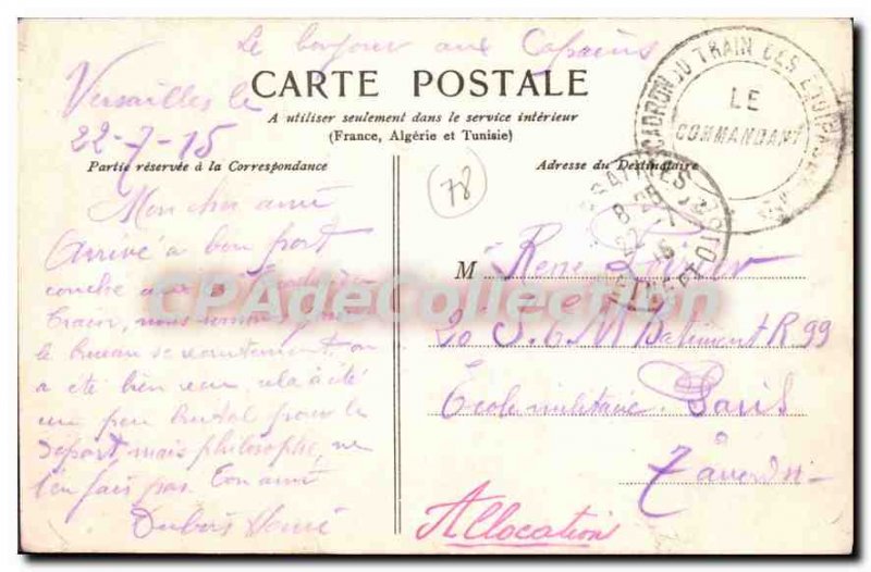 Postcard Old Versailles barracks Noailles