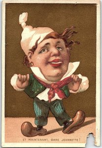 1880's Lot of 4 Exaggerated Heads Victorian Trade Card P130
