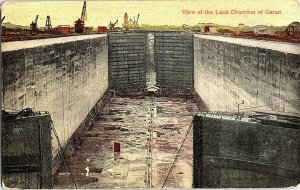 View of the Lock Chamber of Gatun Vintage Postcard Standard View Card 