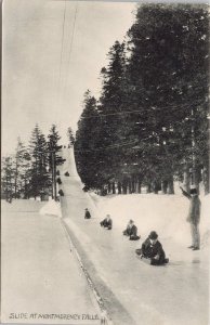 Montmorency Falls Quebec Slide Sliding Tobogganing Montreal Import Postcard E81