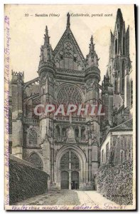 Old Postcard Senlis Cathedral North Portal