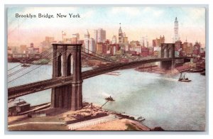 Brooklyn Bridge New York CIty NY NYC UNP Unused DB Postcard P27