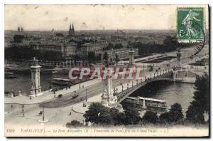 Postcard Old Paris VIII Pont Alexandre III Paris panorama taken from the Gran...