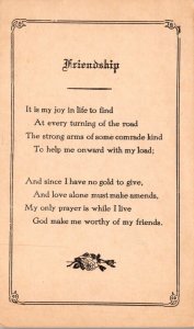 Golden Rule Postcard Friendship