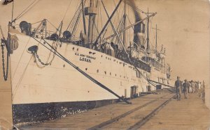 J81/ Ship RPPC Postcard c1915 U.S. Army Transport Logan Troops 438