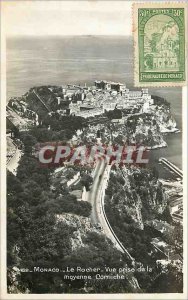Old Postcard Monaco The Rock - View from the Moyenne Corniche
