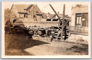 K45/ Columbia Pennsylvania RPPC Postcard c1910 Railroad Wreck Disaster 6