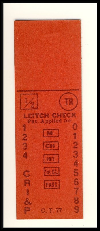 Vintage Chicago Rock Island & Pacific Railroad/RR Ticket,