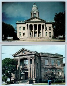 2 Postcards BUCYRUS, Ohio OH ~ Crawford County COURT HOUSE Public Library