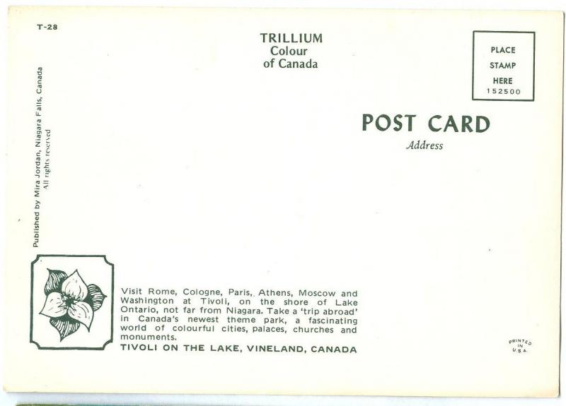 Canada, Niagara Falls, Tivoli on the Lake, Vineland, unused Postcard