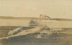 C-1910 East coast steamship Wharf Dock Waterfront RPPC Photo Postcard 1161