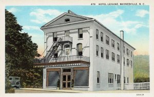 Hotel Lefaine, Waynesville, North Carolina, Early Postcard, Unused