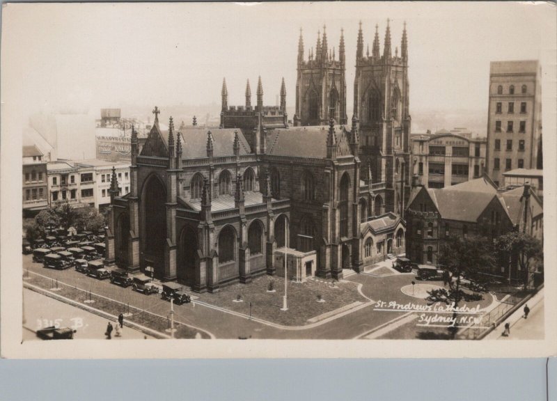 RPPC Postcard St Andrews Cathedral Sydney Australia