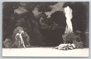 Scenes from the Passion Play Oberammergau No. 17 Cain and Abel RPPC Postcard P24