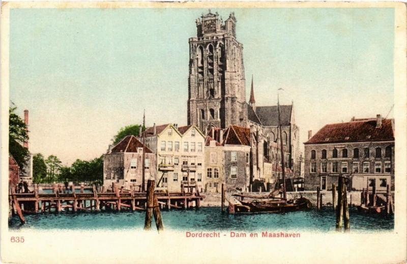 CPA AK DORDRECHT Dam en Maashaven NETHERLANDS (604885)