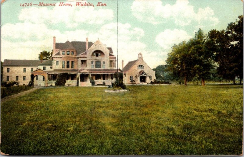 Postcard Masonic Home in Wichita, Kansas
