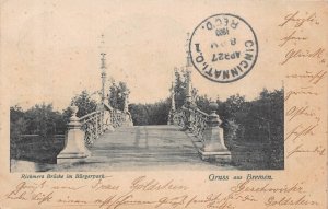BREMEN GERMANY~BREMEN RICKMERS BRUCKE im BURGERPARK~1900 PHOTO POSTCARD