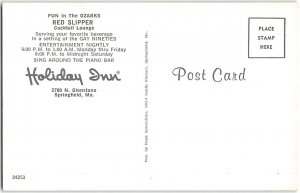 RED SLIPPER Cocktail Waitresses Holiday Inn Springfield, MO 60s Vintage Postcard