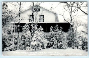 RPPC  LUDINGTON, MICHIGAN ~ Greetings from Folks at  HOBBY CREST 1948 Postcard