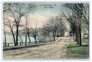 1908 Road Scene, Elm Street Skowhegan Maine ME Posted Antique Postcard