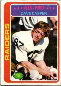 1978 Topps Football Card Dave Casper Oakland Raiders sk7395