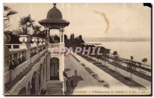 Old Postcard Aix les Bains L & # 39Etablissement Chatelet and the Lake