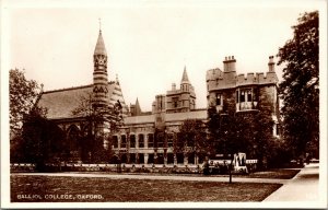 Vtg Balliol College University of Oxford England RPPC Real Photo Postcard