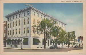 Postcard Hotel Edison Sunbury PA