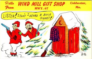 Coldwater, MO Missouri  WIND MAILL GIFT SHOP Comic Advertising ROADSIDE Postcard