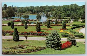 St Louis Missouri~Government Hill~Forest Park~Fountain & Gardens~1962 Postcard