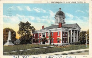 F33/ Toccoa Georgia Postcard 1944 Stephens County Court House