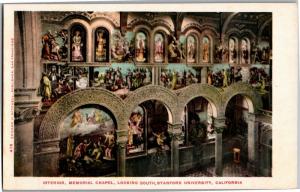 Interior Memorial Chapel Looking South Stanford University CA Vtg Postcard O14