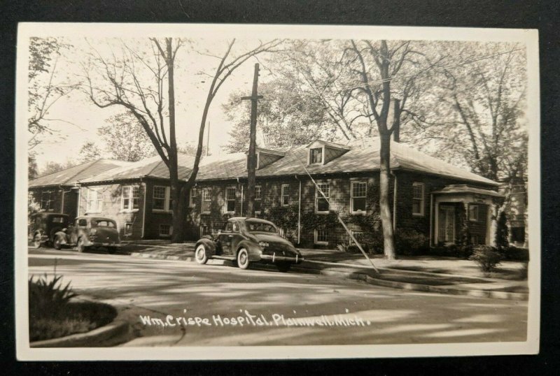 Mint Vintage Plainwell Michigan Wm Crispe Hospital Real Picture Postcard