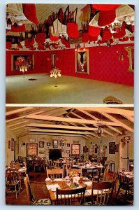 Saratoga California CA Postcard Plumed Horse Bonanza Room Multiview 1960 Vintage