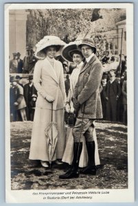 Gastouri Greece Postcard The Crown Prince Couple c1940's Unposted RPPC Photo