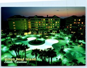 HILTON HEAD ISLAND, SC ~ Night View MARRIOTT'S GRAND OCEAN RESORT 4x6 Postcard