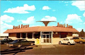 GA, Georgia  RANCH HOUSE RESTAURANT Advertising  ROADSIDE Cars~VW Bug  Postcard